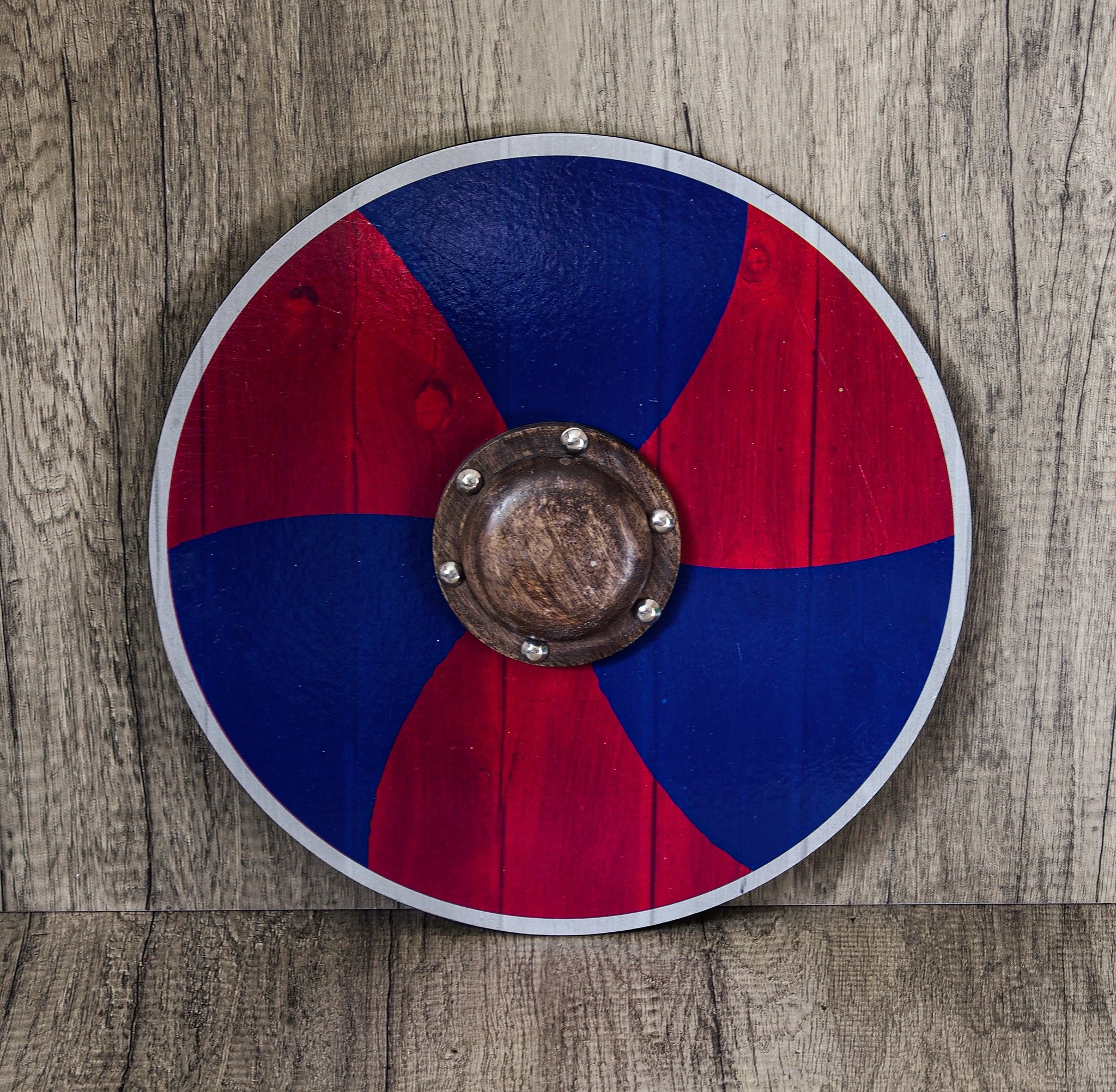 Bouclier d'enfant viking rouge/bleu