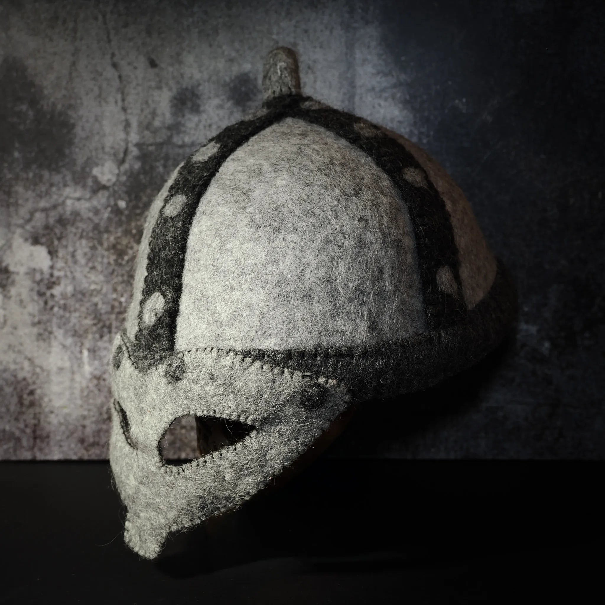 Viking helmet/winter cap in felted wool