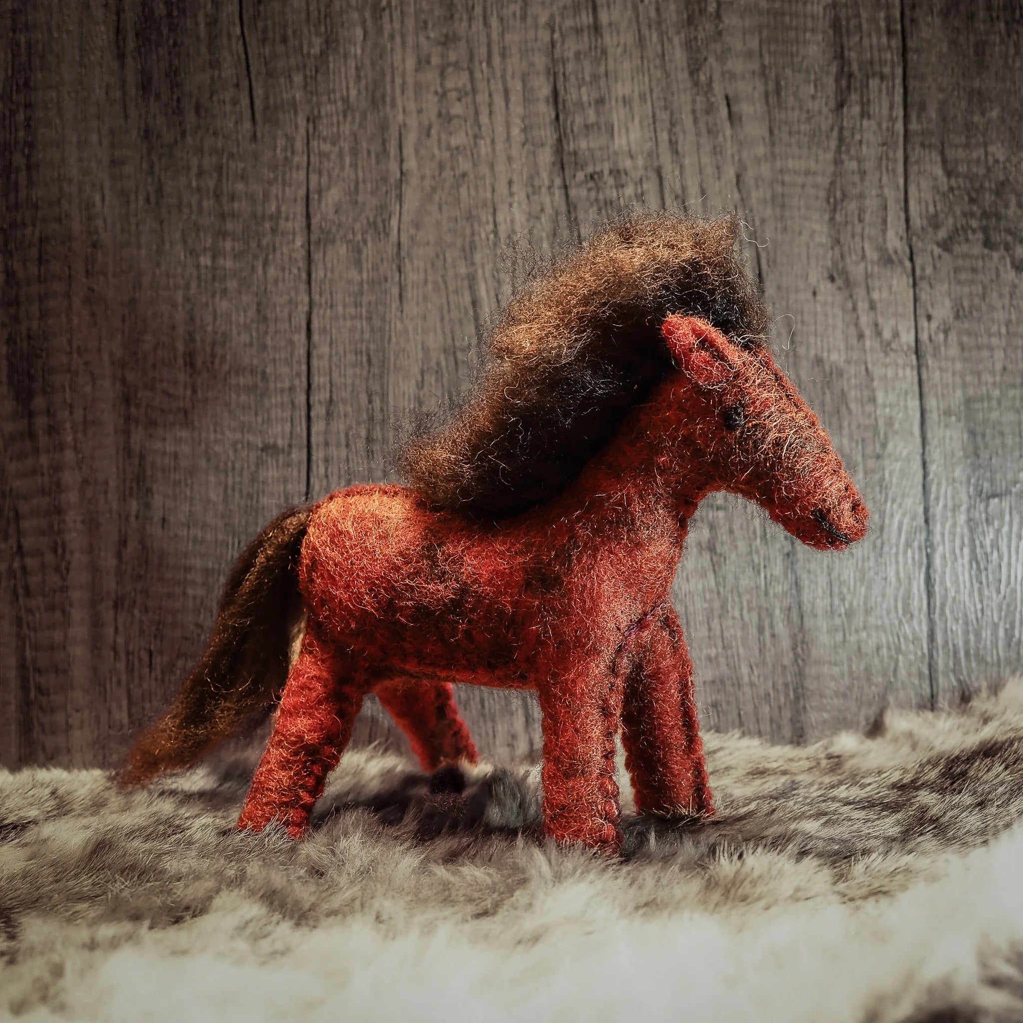 Large felted horse