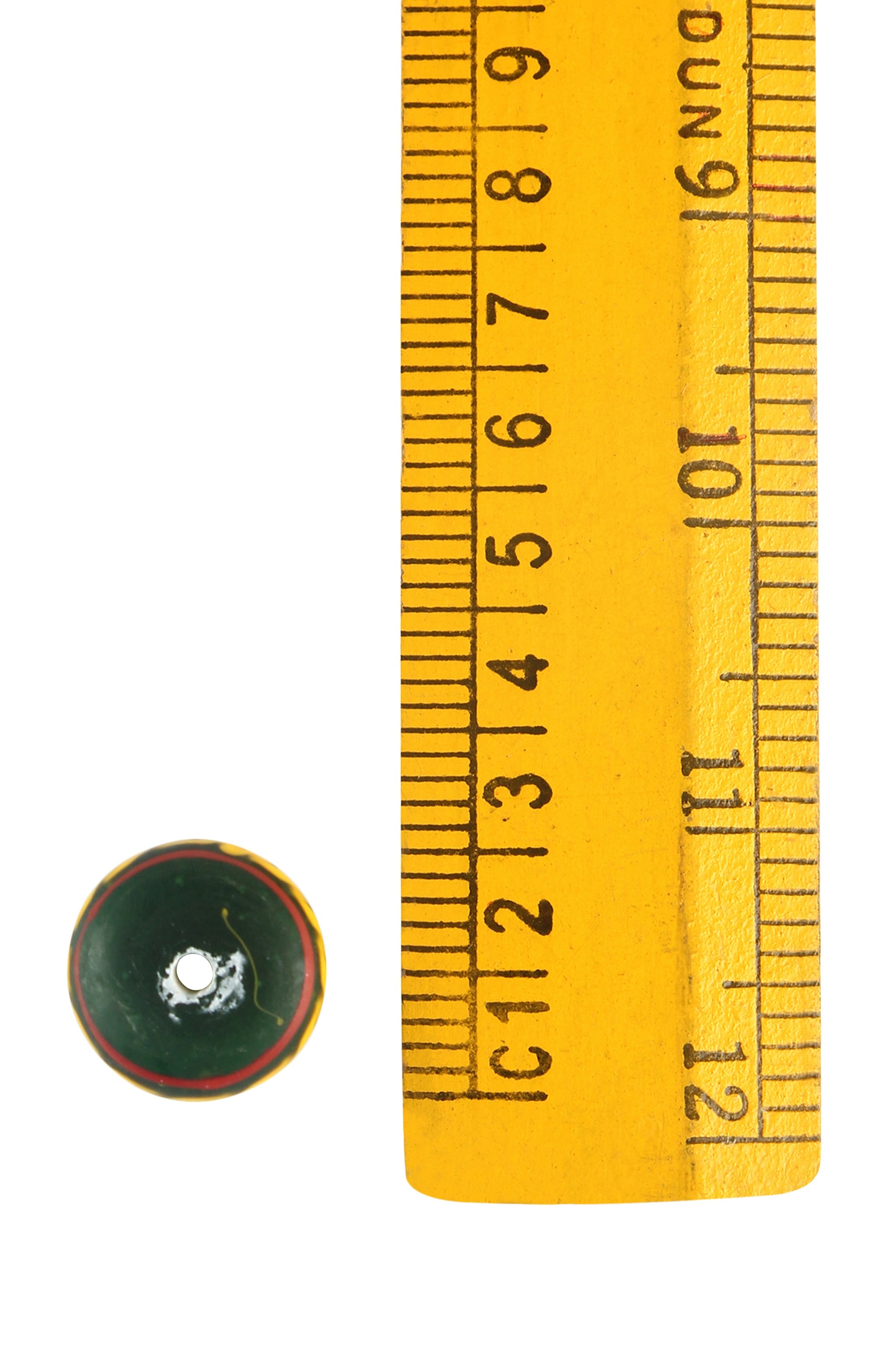 Grön glaspärla med dekor, 100 gram