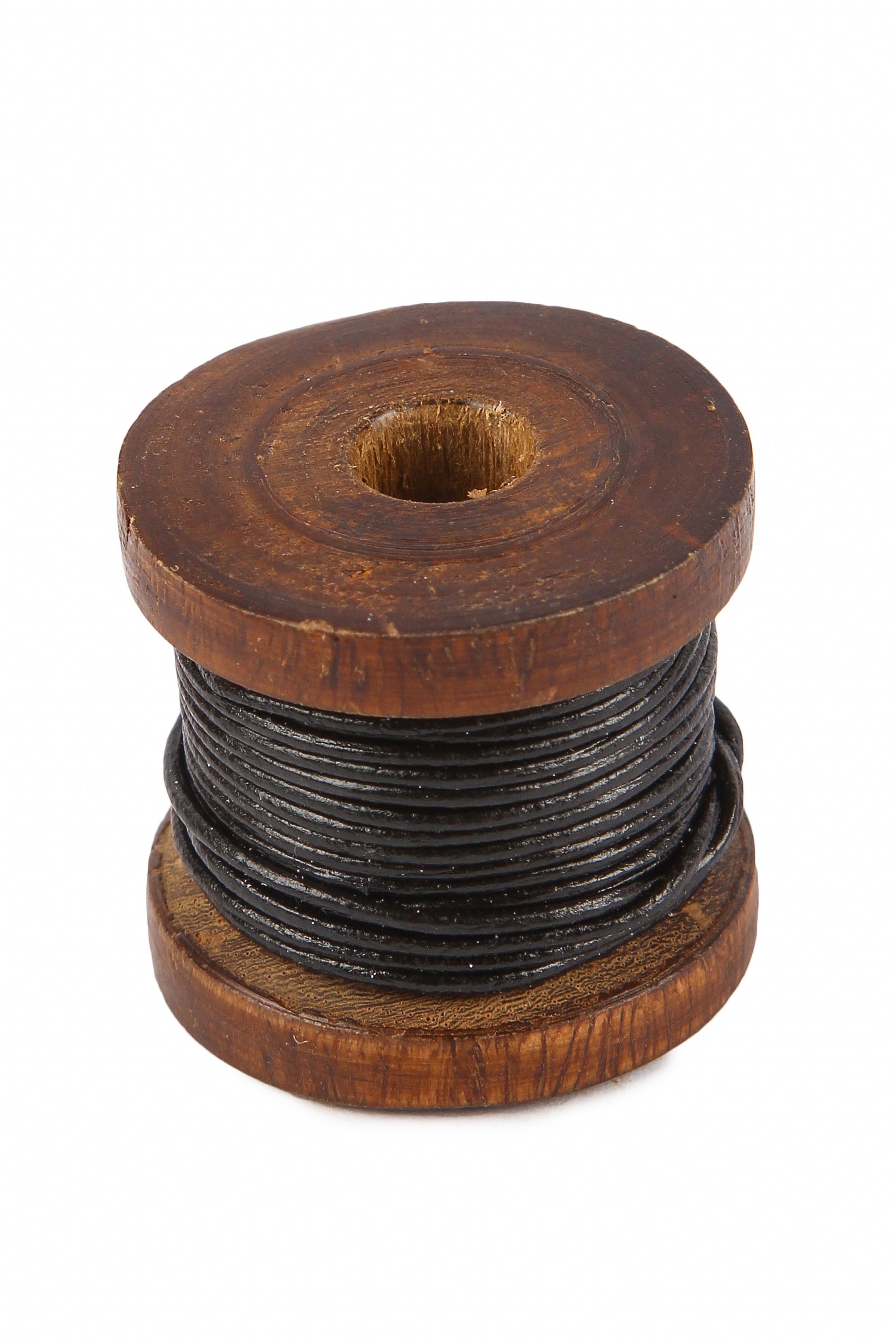 Läderband svart, 5 meter, 1 mm