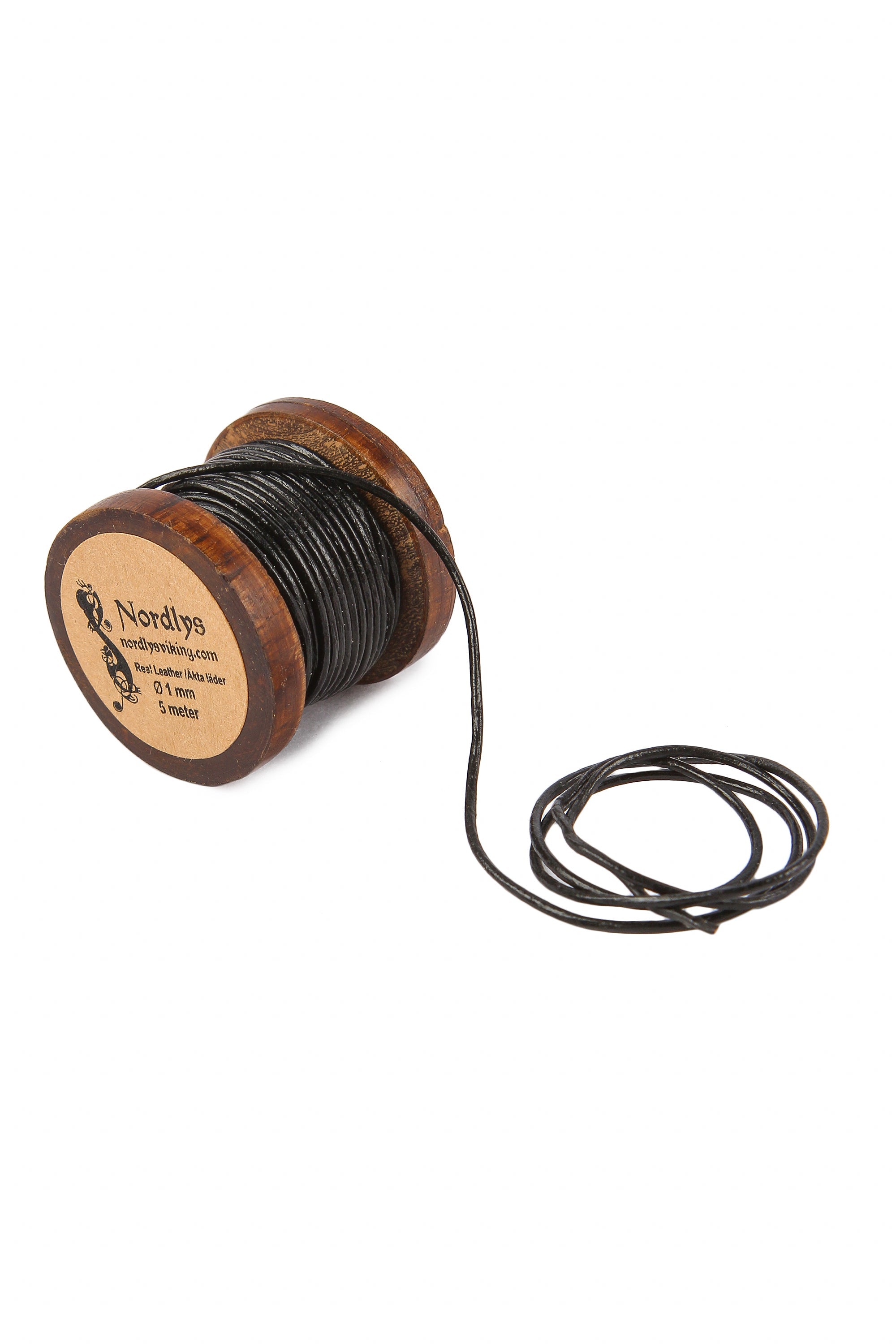 Läderband svart, 5 meter, 1 mm