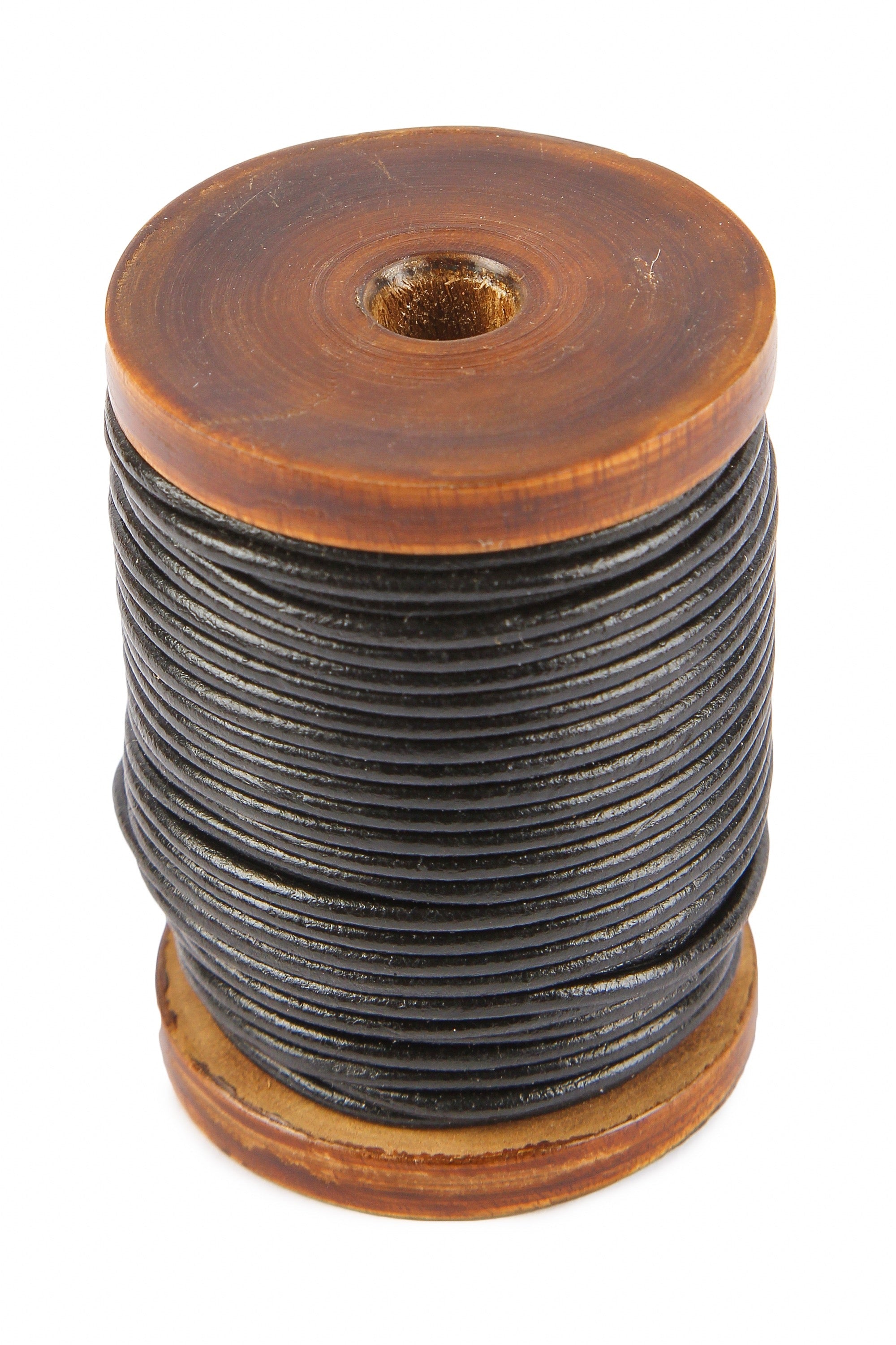 Läderband svart 20 m , 2 mm