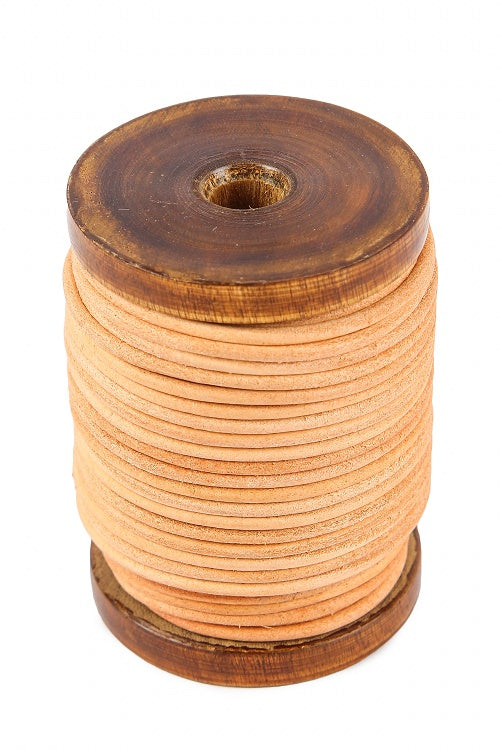 Läderband natur 20 meter, 2 mm