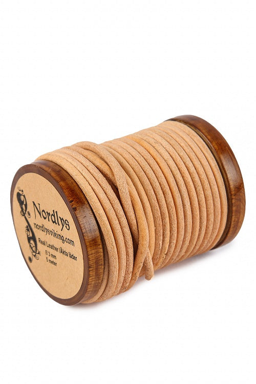 Läderband natur, 5 meter, 3 mm