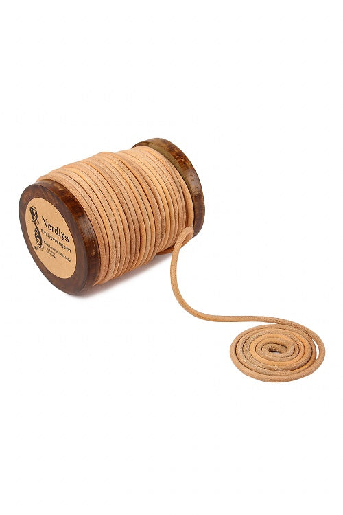 Läderband natur, 5 meter, 3 mm