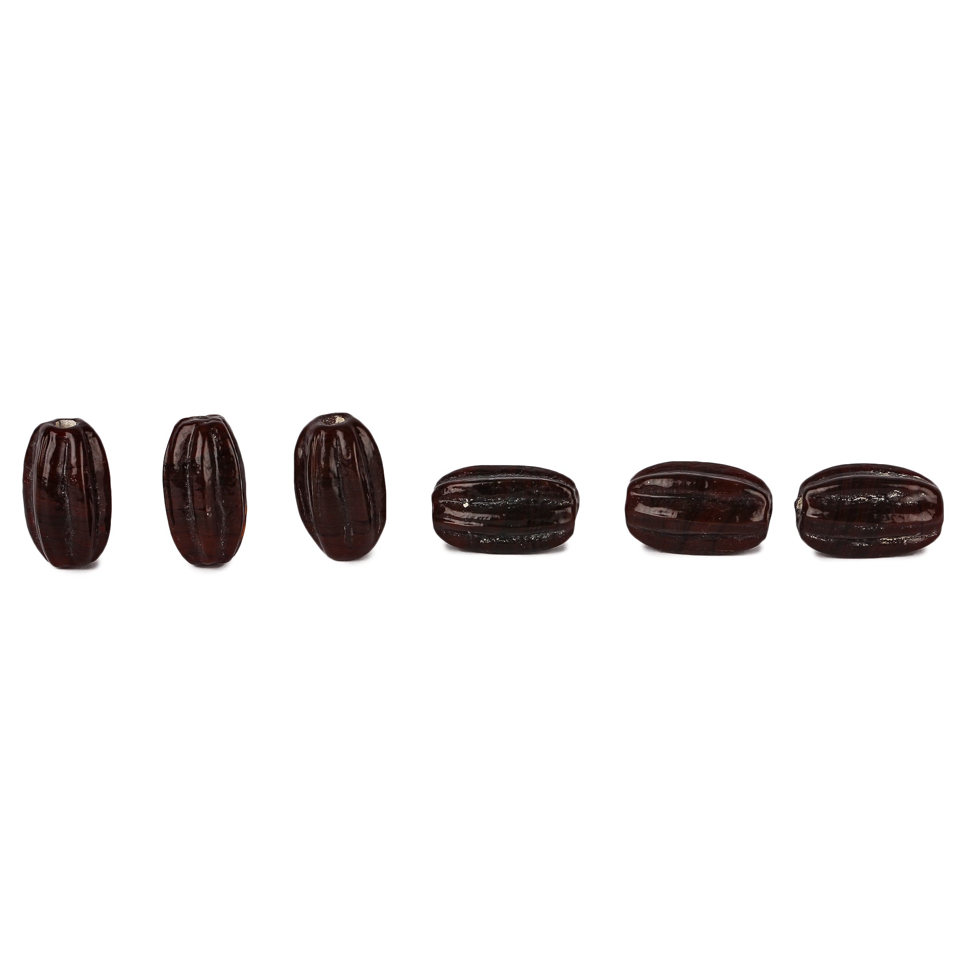 Brun glaspärla, Taxinge, 100 gram