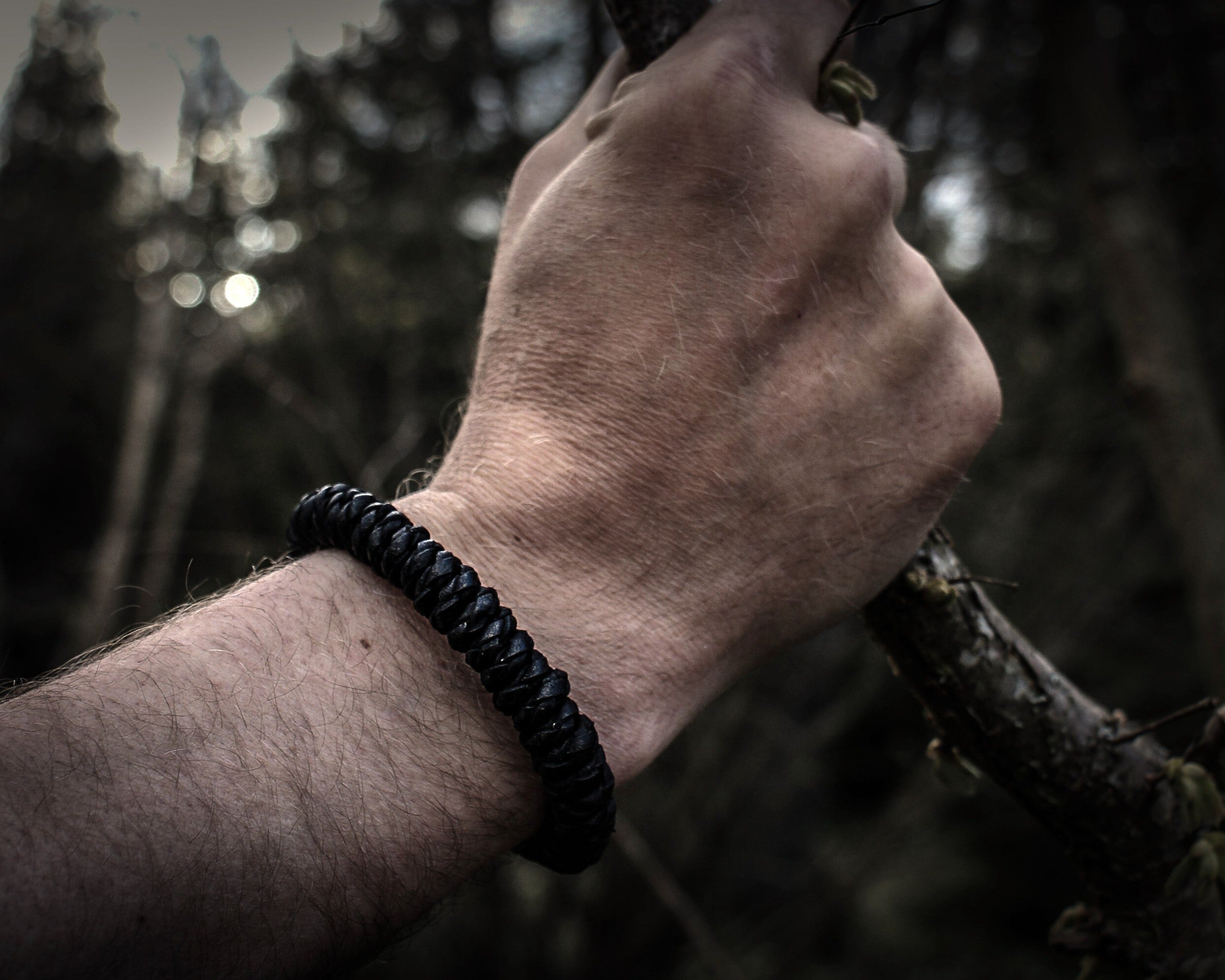 Brokk Svart läderarmband