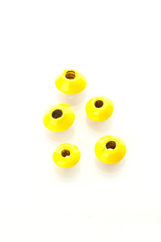 Gul linsformad glaspärla, Gotland, 100 gram