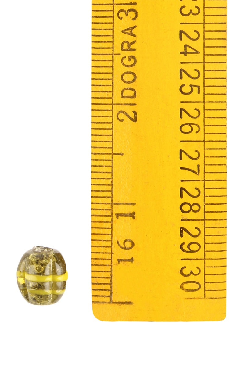 Grön melonpärla med dekor, 100 gram