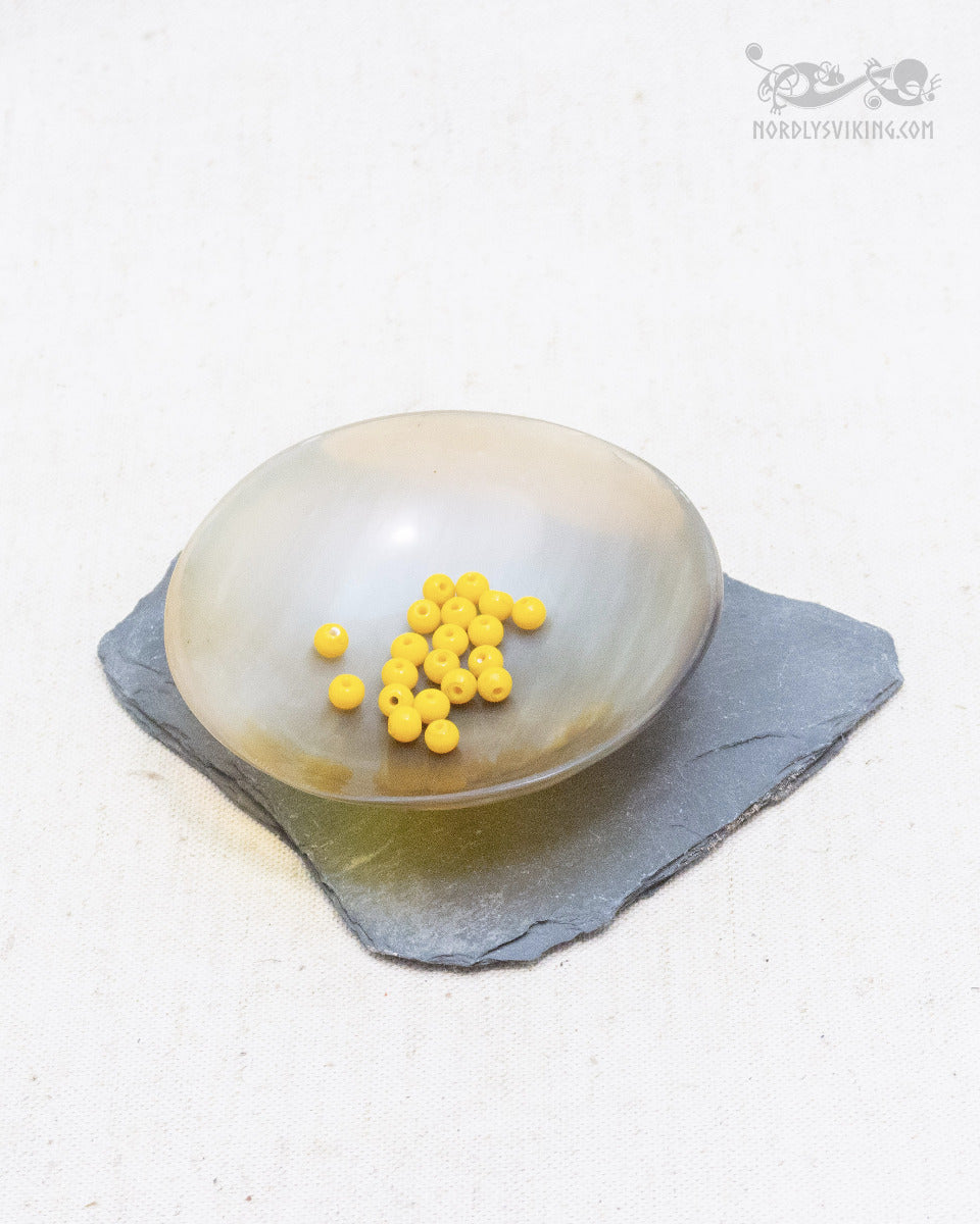Små Gula glaspärlor, 100 gram