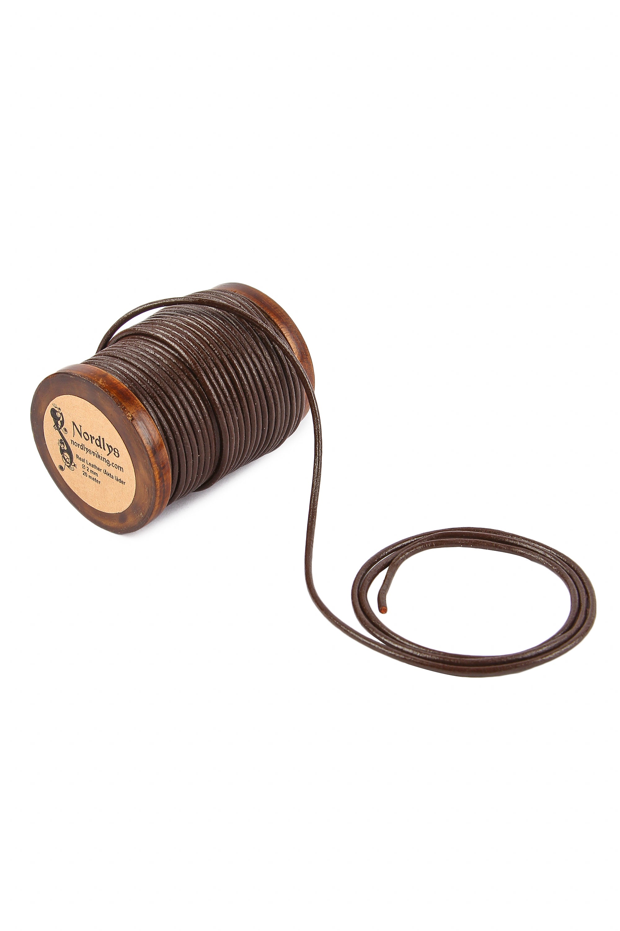 Läderband brun 20 m , 2 mm