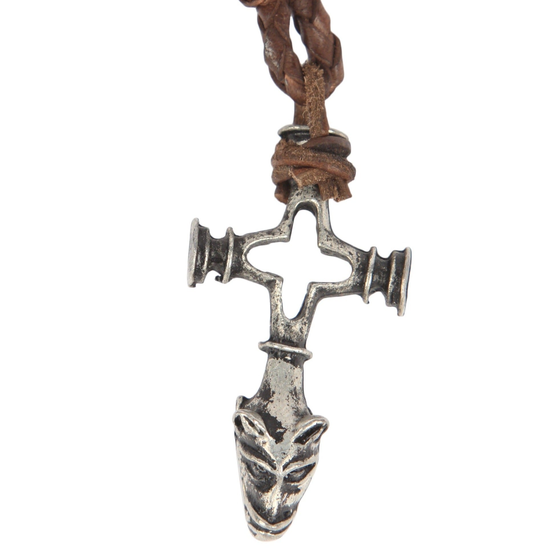 Necklace Wolf Cross Pewter