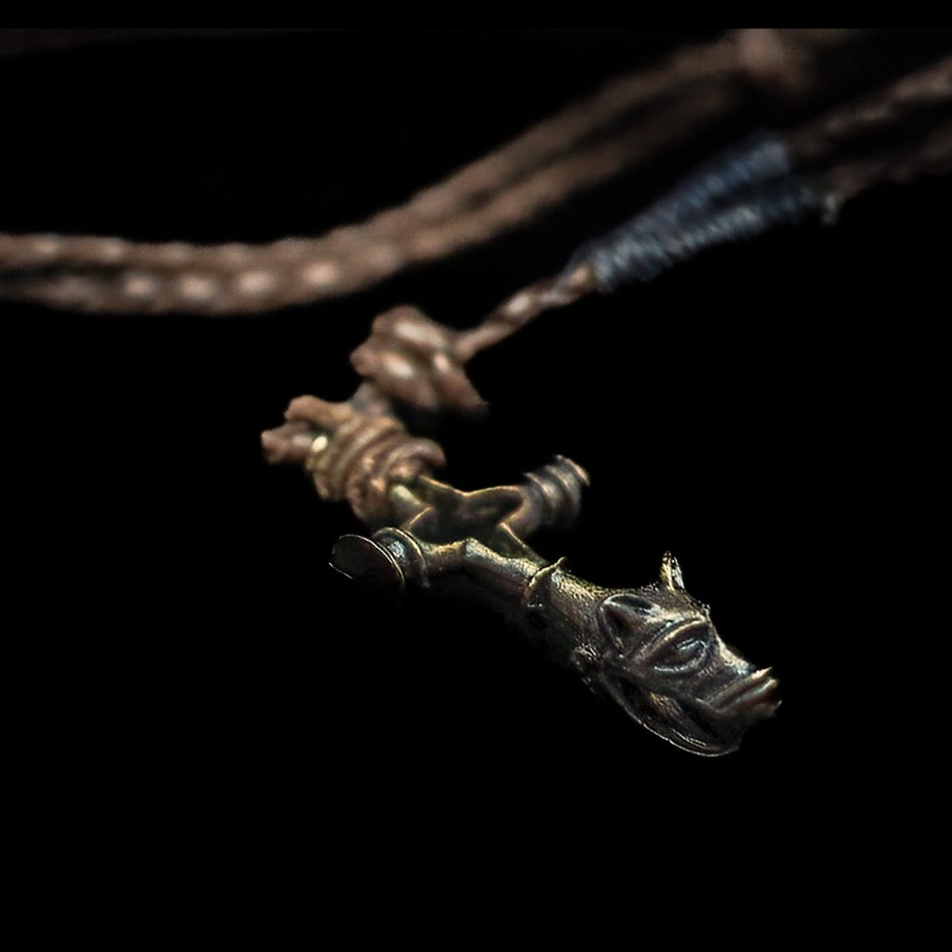 Necklace Wolf Cross Bronze