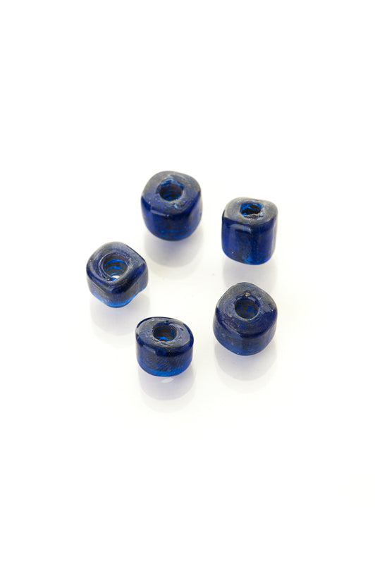 Square blue glass bead, Birka, 100 grams