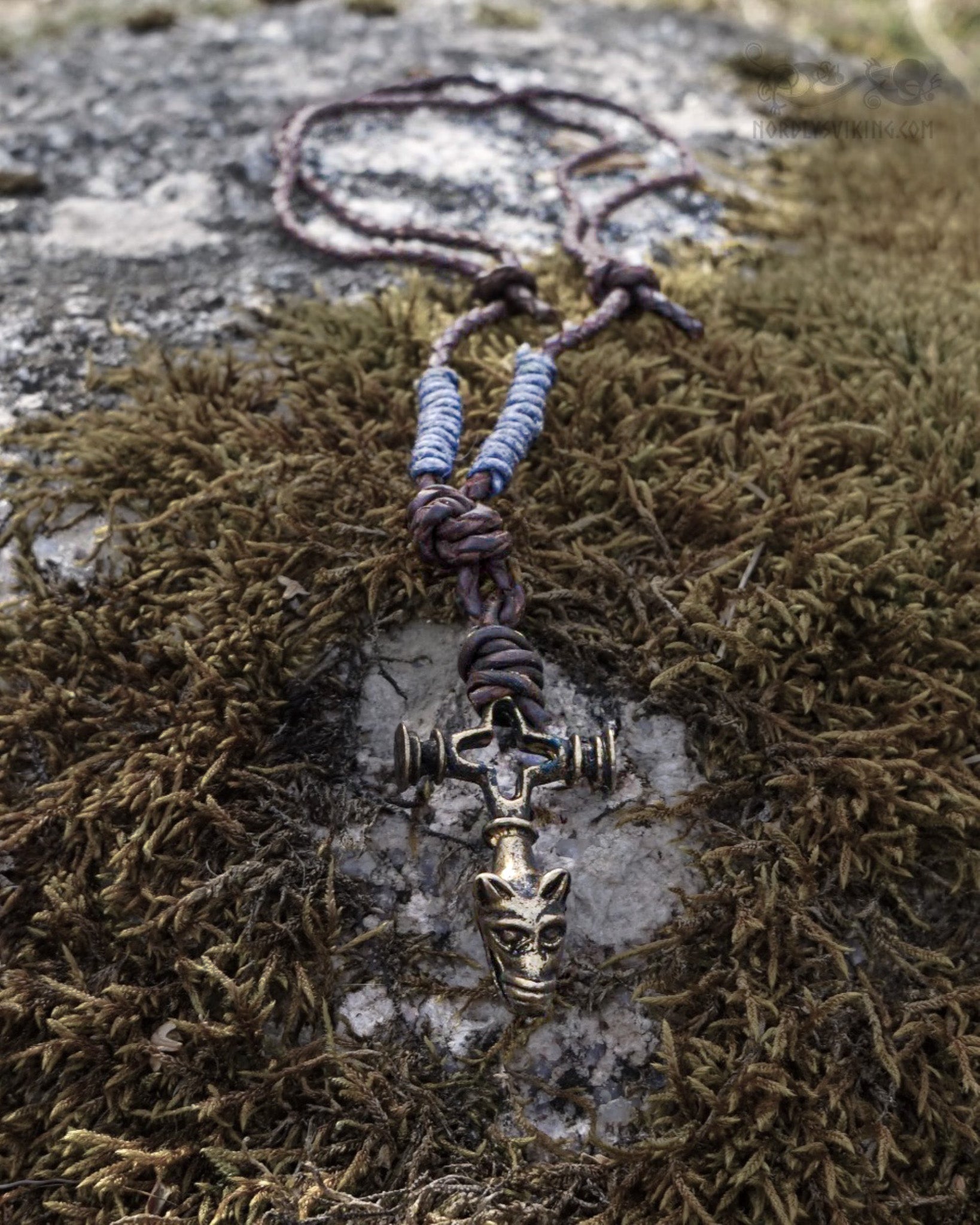 Necklace Wolf Cross Bronze