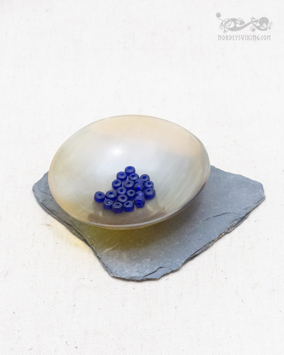 Small dark blue glass beads, 100 grams