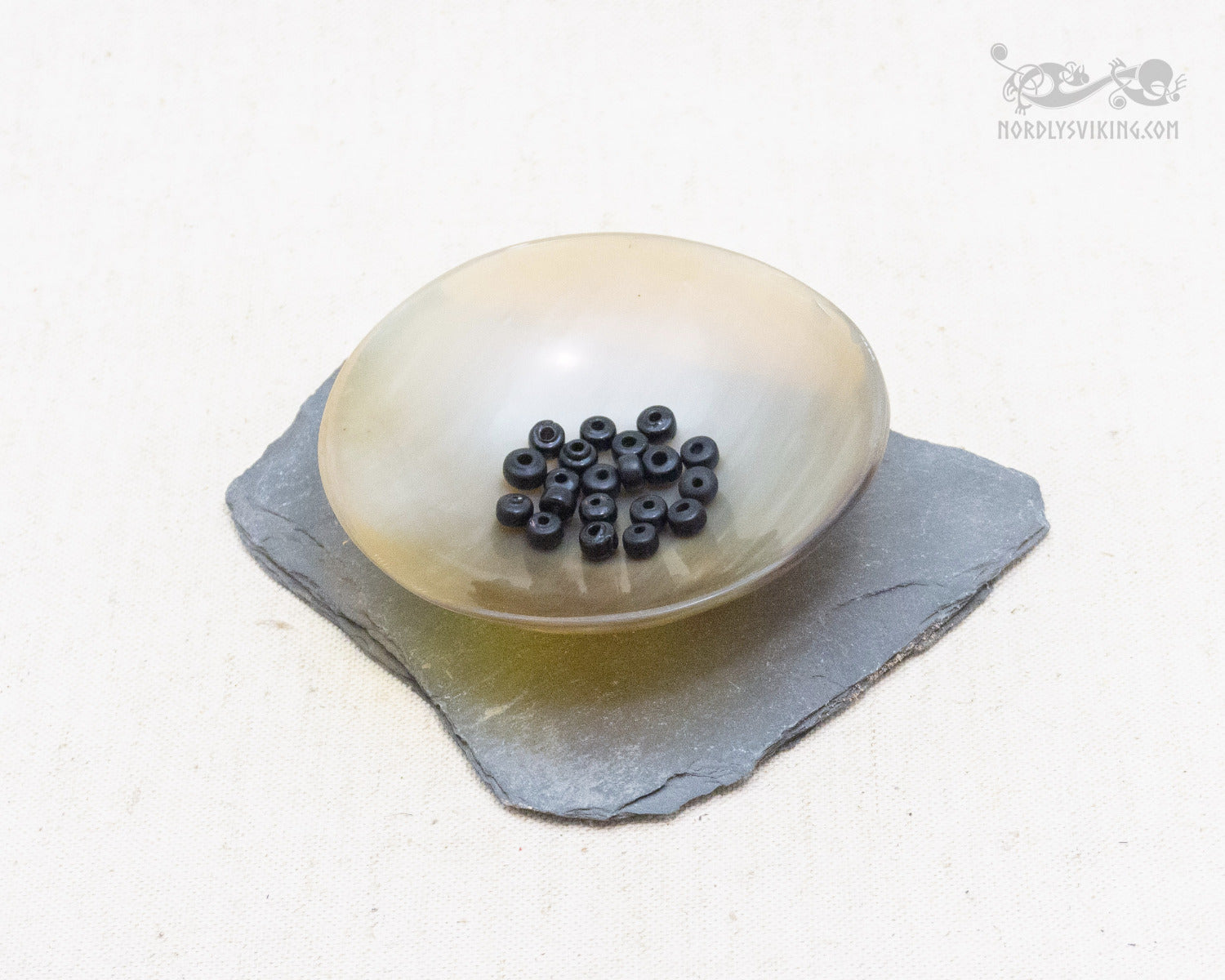 Small black glass beads, 100 grams